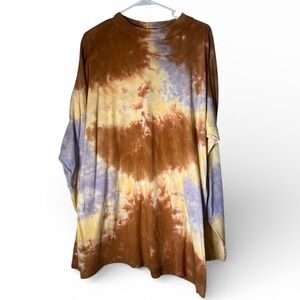 Free People Tie-Dye Oversized Long Sleeve Shirt